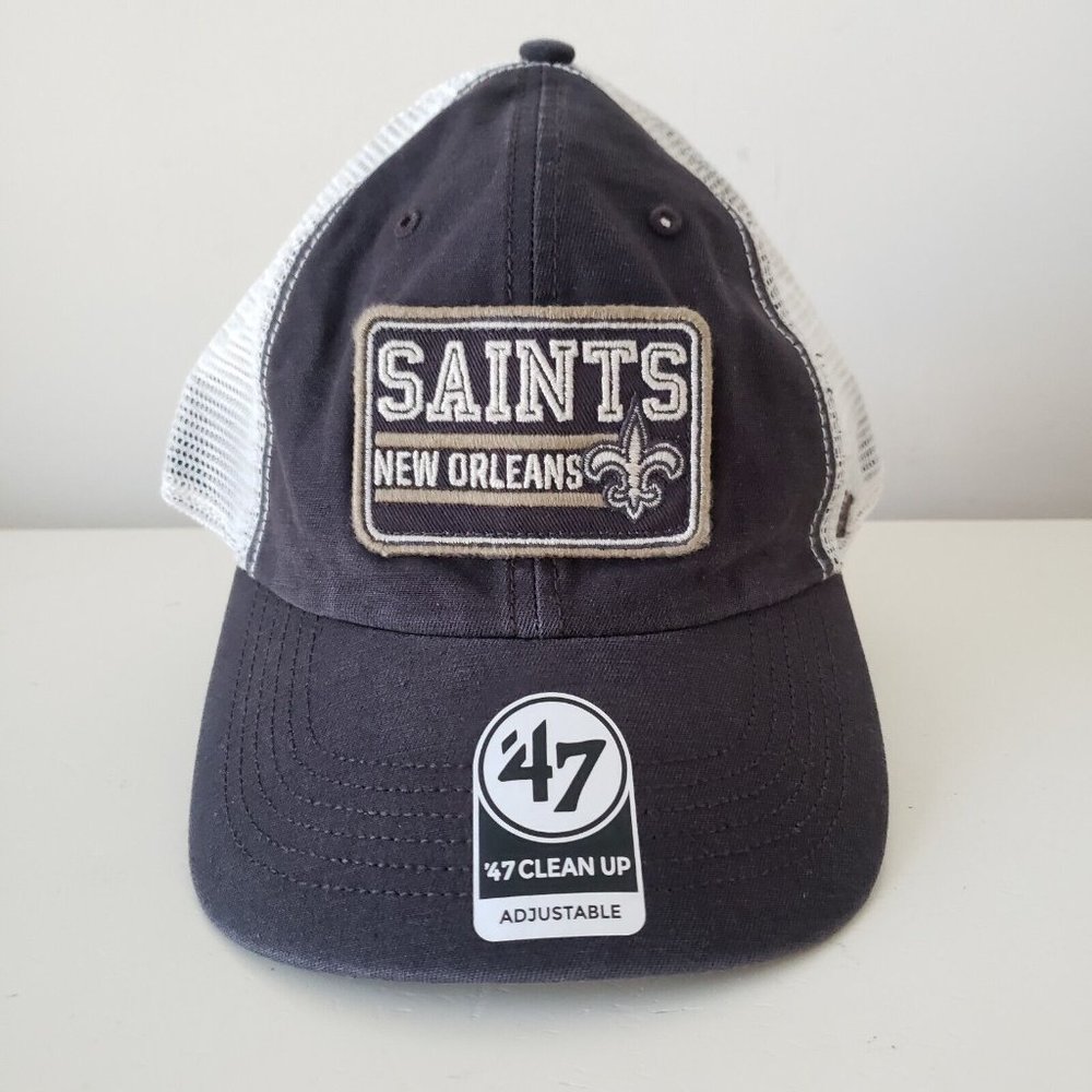 '47 Brand New Orleans Saints Clean Up Hat Cap Adjustable Snapback Mesh Back New